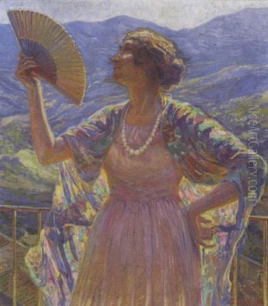 Woman With A Fan by Carl Budtz-Moller