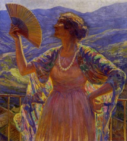 Woman With A Fan by Carl Budtz-Moller