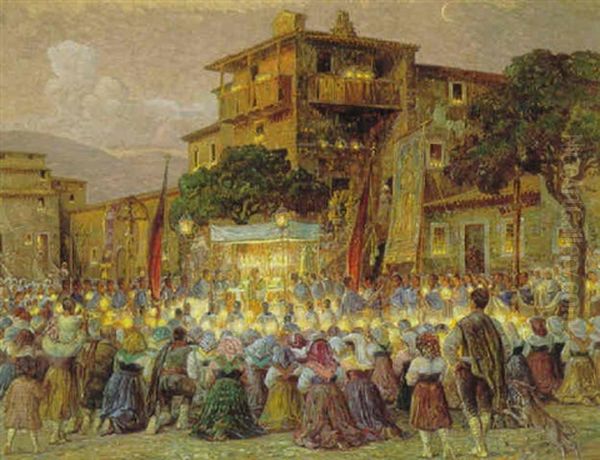 Soun Lidano Fest Oil Painting by Carl Budtz-Moller