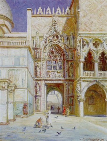 Portal Ved Dogepaladset I Venedig Oil Painting by Carl Budtz-Moller