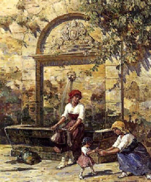 Ved Fontaenen I Taormina by Carl Budtz-Moller