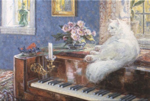 A Cat Lying On A Piano by Carl Budtz-Moller