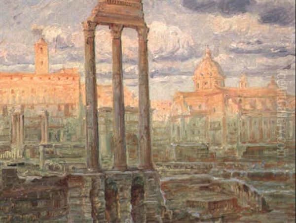 Parti Fra Forum Romanum Oil Painting by Carl Budtz-Moller