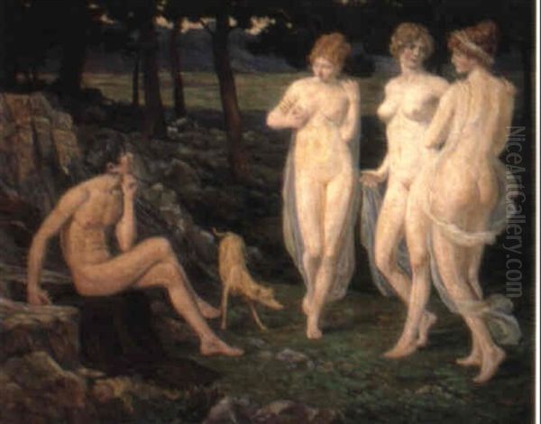 The Judgement Of Paris Oil Painting by Carl Budtz-Moller