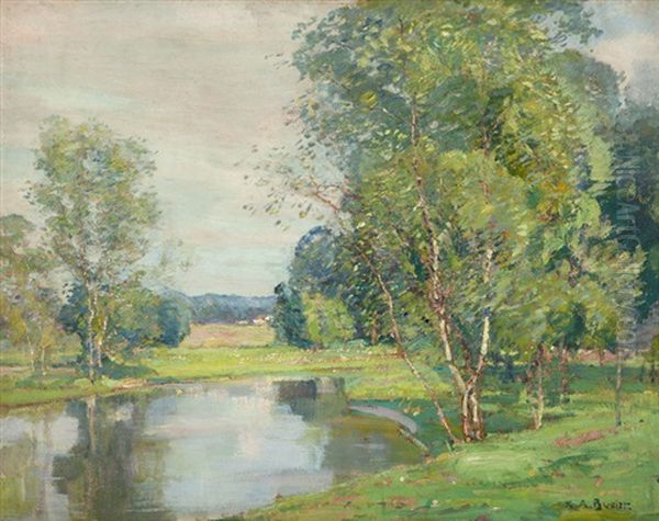 The Fishing Pool Oil Painting by Karl Albert Buehr