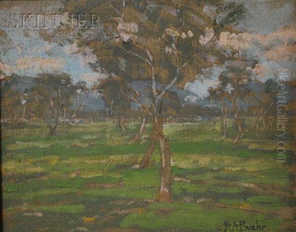 Summer Landscape With Trees Oil Painting by Karl Albert Buehr