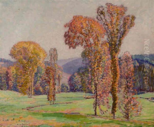 Early Autumn Landscape Oil Painting by Karl Albert Buehr