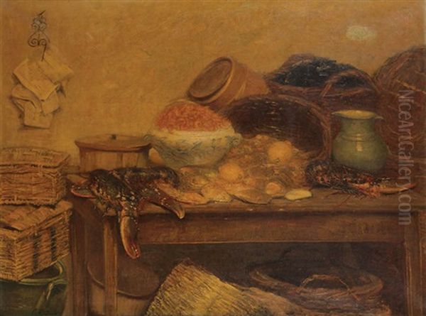 Mollusques Et Crustaces Oil Painting by Felix Buelens