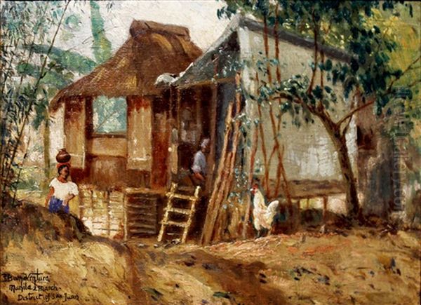 Bahay Kubo Oil Painting by Teodoro Buenaventura