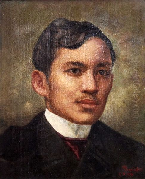 Portrait Of Jose Rizal Oil Painting by Teodoro Buenaventura