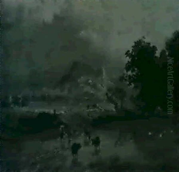 Nach Dem Gewitter Oil Painting by Heinrich Buerkel