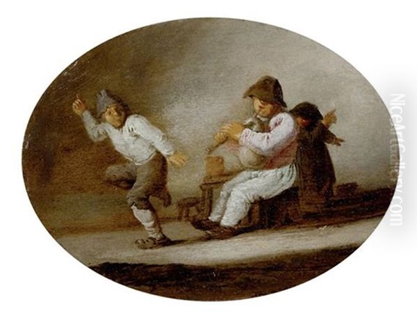 Der Dudelsackspieler Und Der Tanzer: Allegorie Des Gehorsinns Oil Painting by Jan Jansz Buesem