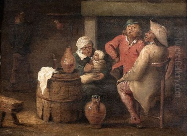 Famille Dans Une Taverne Oil Painting by Jan Jansz Buesem