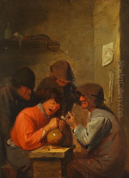 Raucher Und Zecher In Der Taverne Oil Painting by Jan Jansz Buesem