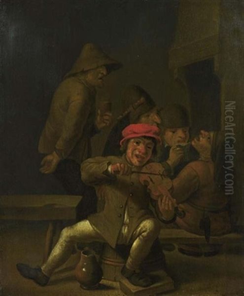 Der Geigenspieler Oil Painting by Jan Jansz Buesem