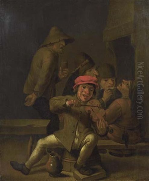 Der Geigenspieler Oil Painting by Jan Jansz Buesem