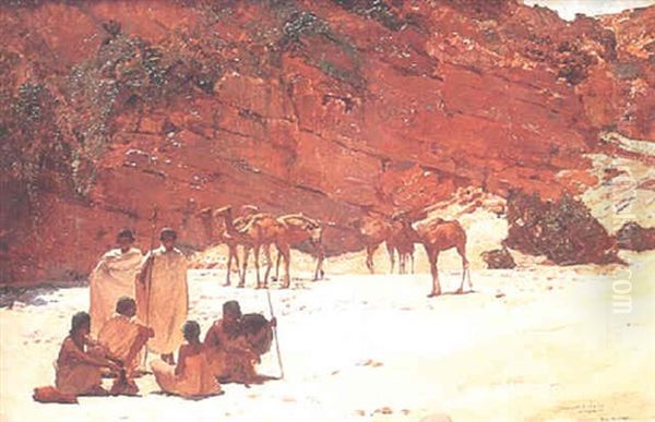 Campement D'indigenes En Abyssinie Oil Painting by Paul Buffet