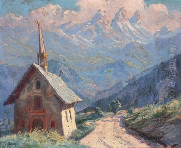 Apres-midi D'ete A Fontcouverte (maurienne) Oil Painting by Jean Bugnard