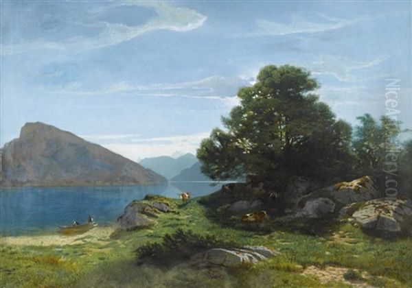 Spiezerbucht Am Thunersee Oil Painting by Eduard Buhler