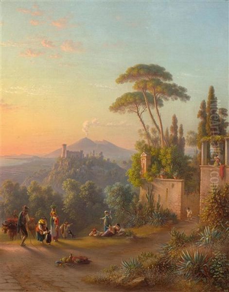 Ansicht Von Castellamare Di Stabia by Johann-Rudolph Buhlmann