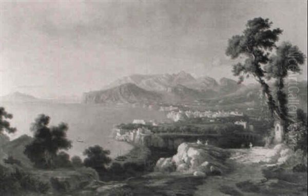 Il Golfo Di Sorrento Oil Painting by Johann-Rudolph Buhlmann