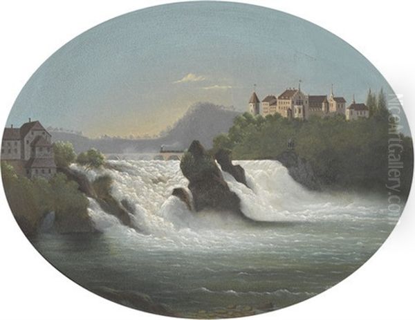 Der Rheinfall Bei Neuhausen Oil Painting by Joseph Buehlmann