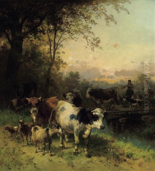 Heimkehr Von Der Weide Oil Painting by Conrad Buehlmayer