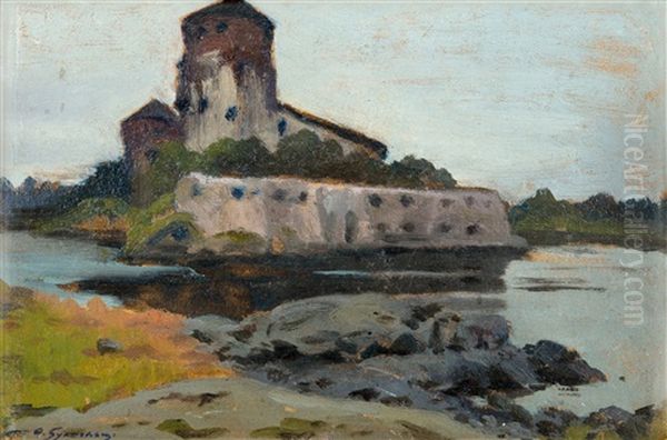 Castle Of St. Olaf (olavinlinna) Oil Painting by Feodor Feodorovich Bukholts