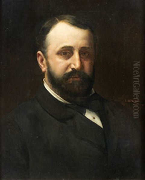 Portrait D'homme Oil Painting by Vlacho Bukovac