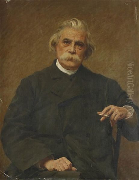 Portrait De Monsieur Gusman Oil Painting by Vlacho Bukovac