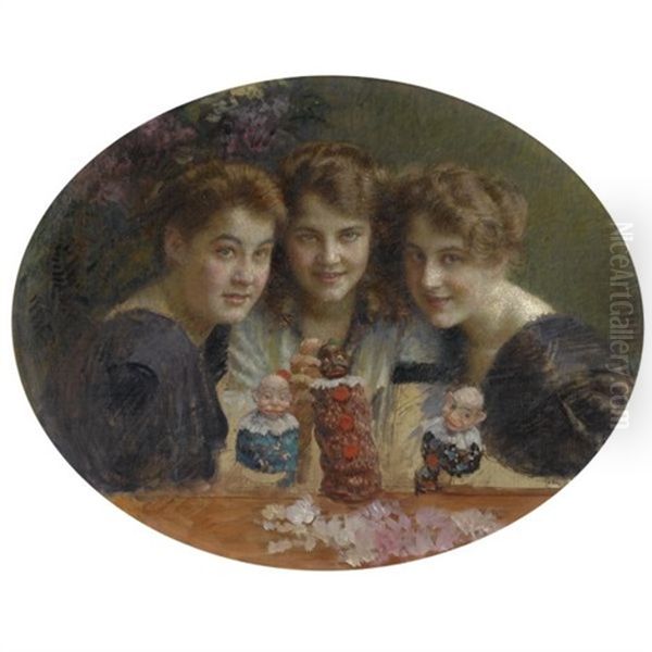 The Artist's Daughters by Vlacho Bukovac