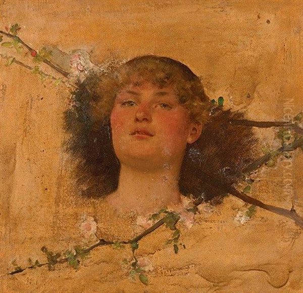 Le Reve; Etude De Visage De Jeune Fille Oil Painting by Jean Eugene Buland