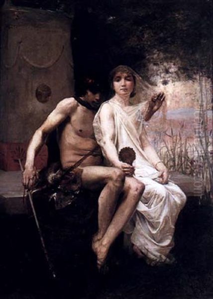 Lycerion Et Daphnis Oil Painting by Jean Eugene Buland