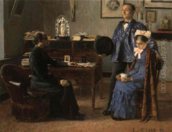 La Visite De Lendemain De Noces Oil Painting by Jean Eugene Buland