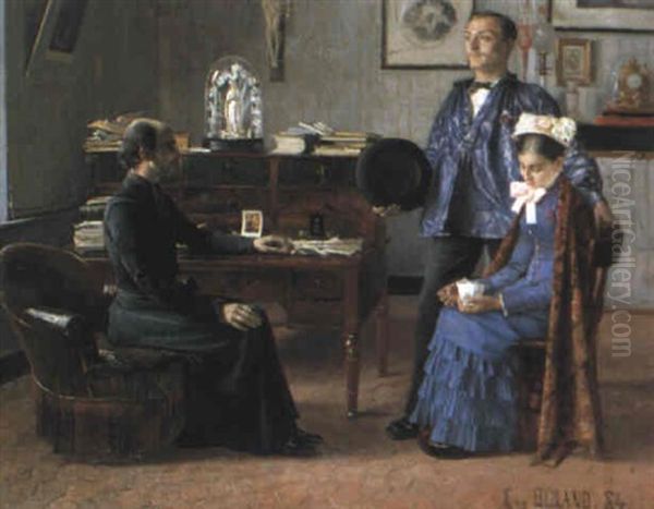 Visite De Lendemain De Noces Oil Painting by Jean Eugene Buland