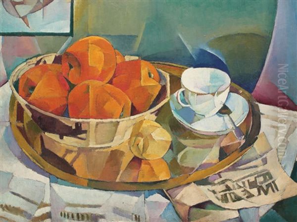 Still Life With Oranges Oil Painting by Nadia Bulighin Grossman