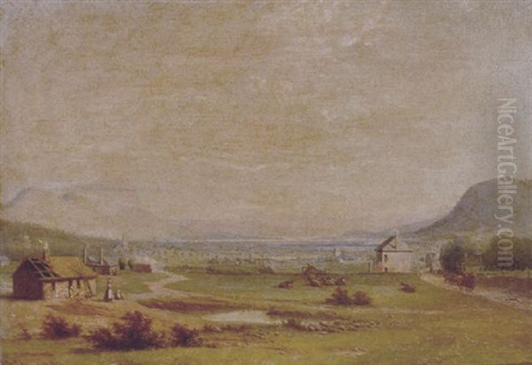 View Of Newtown Oil Painting by Knud Geelmuyden Bull