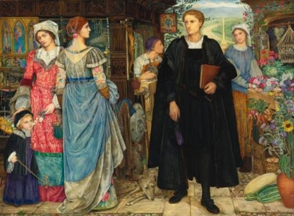 The Chance Meeting, Look In My Face-my Name Is-might Have Been (a Superscription) Dante Gabriel Rossetti Oil Painting by Kate Elizabeth Bunce