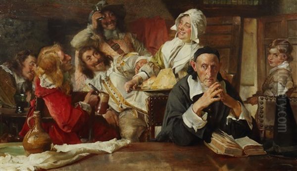 Vier Musketiere Im Wirtshaus Oil Painting by Edgar Bundy