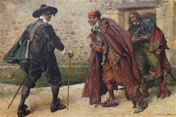 Old Soldiers Oil Painting by Edgar Bundy