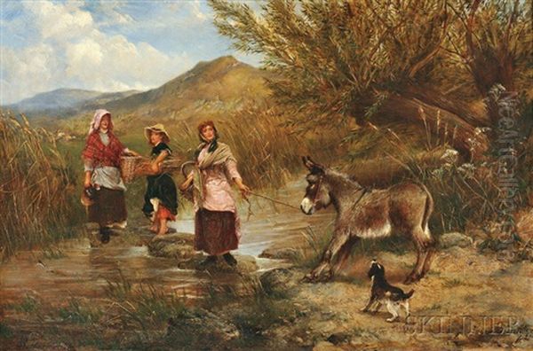 The Reluctant Donkey Oil Painting by Edgar Bundy