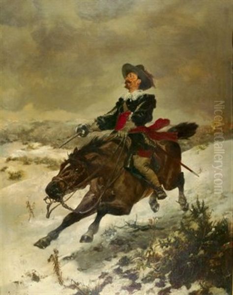 Don Quichotte Im Vollen Galopp Oil Painting by Edgar Bundy