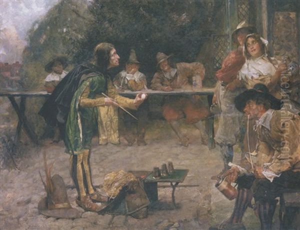 Escamoteur Dans La Cour D'une Auberge by Edgar Bundy