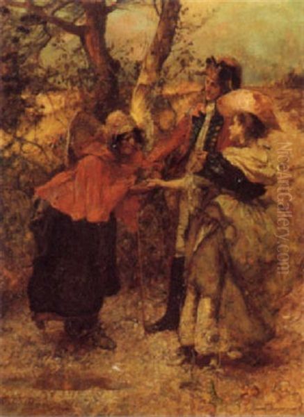 Gipsy Fortune Teller Oil Painting by Edgar Bundy