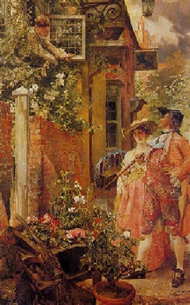 The Rose Grower Oil Painting by Edgar Bundy