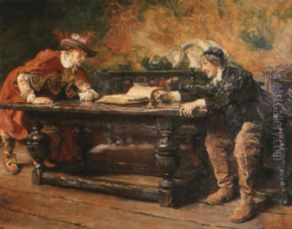 Making A Point Oil Painting by Edgar Bundy