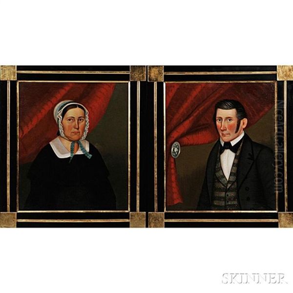 Portraits Of Mr. And Mrs. Abel Brown Oil Painting by Horace Bundy