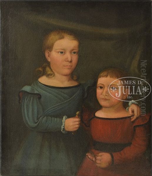 Portrait Of Two Children Oil Painting by Horace Bundy