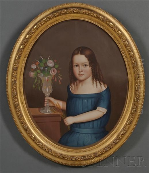 Portrait Of Young Ellen Fairbank Of Winchendon, Massachusetts Oil Painting by Horace Bundy