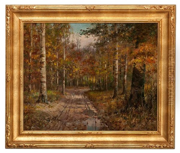 Wooded Landscape Oil Painting by John Elwood Bundy